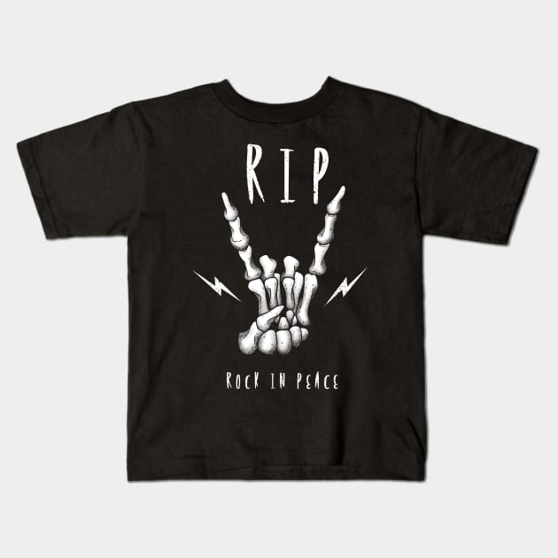 Rock in Peace Kids T-Shirt by Vincent Trinidad Art